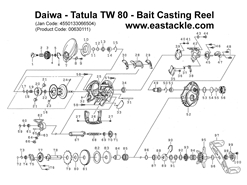Daiwa - Tatula TW 80 - Bait Casting Reel - Part No1 | Eastackle