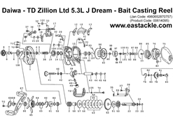 Daiwa - TD Zillion Ltd 5.3L J Dream - Bait Casting Reel - Part No100
