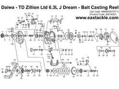 Daiwa - TD Zillion Ltd 6.3L J Dream - Bait Casting Reel - Part No40