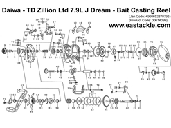 Daiwa - TD Zillion Ltd 7.9L J Dream - Bait Casting Reel - Part No100