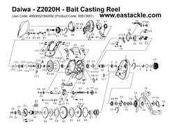 Daiwa - Z2020H - Bait Casting Reel - Part No88