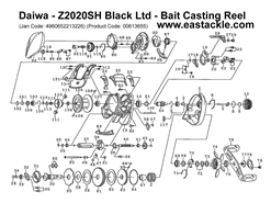 Daiwa - Z2020SH Black Ltd - Bait Casting Reel - Part No10