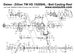 Daiwa - Zillion TW HD 1520SHL - Bait Casting Reel - Part No1 | Eastackle