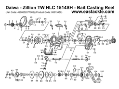 Daiwa - Zillion TW HLC 1514SH - Bait Casting Reel - Part No10 | Eastackle