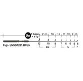 Fuji - T-LNSG1281-BCL5 - Bait Casting Guide Set (Titanium Frame) for 5’ Bass Type Luring Blank