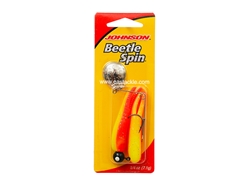 Johnson - Beetle Spin 1/4oz - RED YELLOW SPARKLE / NICKEL  - Soft Plastic Jerk Bait Spinner Bait | Eastackle