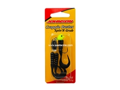 Johnson - Crappie Buster Spin'R Grub 1/8oz - CHART/BLACK - Soft Plastic Curly Tail Grub Jighead | Eastackle