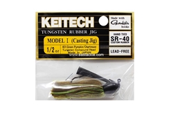 Keitech - Tungsten Rubber Jig - MODEL I - GREEN PUMPKIN CHARTREUSE 401 (1/2oz) - Skirted Jig Heads | Eastackle