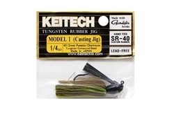 Keitech - Tungsten Rubber Jig - MODEL I - GREEN PUMPKIN CHARTREUSE 401 (1/4oz) - Skirted Jig Heads | Eastackle