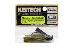 Keitech - Tungsten Rubber Jig - MODEL I - GREEN PUMPKIN CHARTREUSE 401 (5/16oz) - Skirted Jig Heads | Eastackle