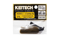Keitech - Tungsten Rubber Jig - MODEL I - GREEN PUMPKIN PP 101 (3/8oz) - Skirted Jig Heads | Eastackle