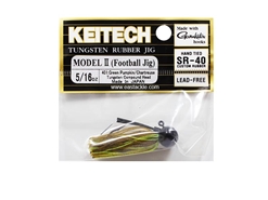 Keitech - Tungsten Rubber Jig - MODEL II - GREEN PUMPKIN CHARTREUSE 401 (5/16oz) - Skirted Jig Head | Eastackle