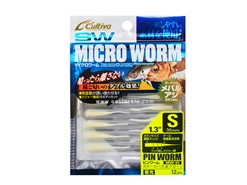 Owner - Cultiva SW Micro Worm 1.3" - GLOW - MW-1 - Pinworm Soft Plastic Jerk Bait | Eastackle