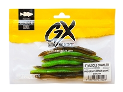 Storm - GX Muscle Crawler 4inch - GREEN PUMPKIN CHART - Soft Plastic Stick Bait | Eastackle