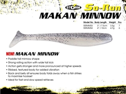 Storm - So-Run Makan Minnow 3" - PEARL SHAD - Soft Plastic Swim Bait | Eastackle
