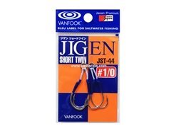 Vanfook - JIGEN SHORT TWIN JST-44 - #1/0 - Twin Assist Jig Hook | Eastackle