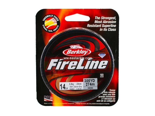 Berkley - FireLine Fused Smoke 300yds - 14LB - Braided/PE Line