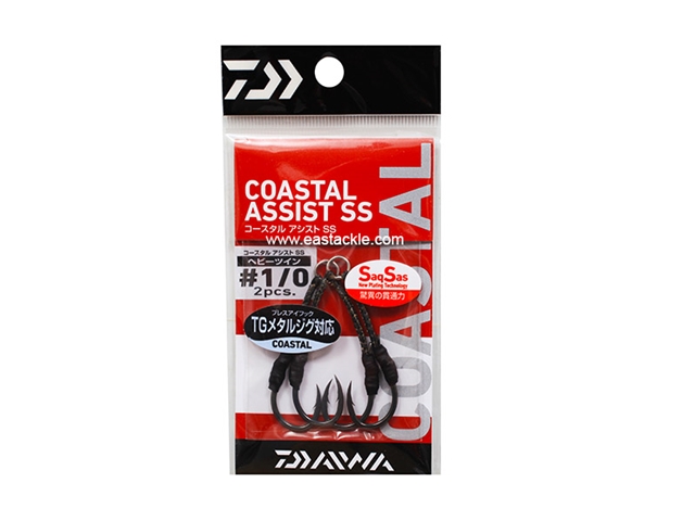 Daiwa - Coastal Assist - SS H Twin - #1/0 - Assist Jigging Hooks | Eastackle