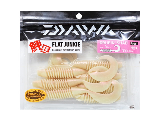 Daiwa - Flat Junkie - Grubin' SHAD 4in - DOUBLE GLOW - Soft Plastic Swim Bait | Eastackle