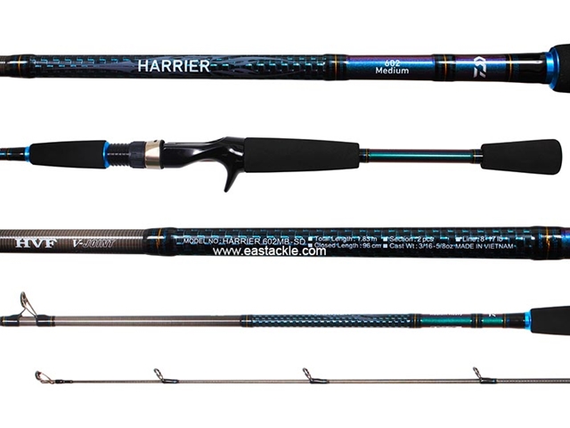 Daiwa - Harrier 602MB-SD, 2 Piece, Fast Action, 8-17lbs, Bait Casting, Fishing Rod