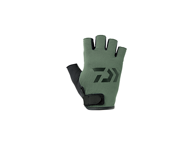 Daiwa - Quick Dry Five Finger Cut Stretch Gloves - DG-65008 - OLIVE - XL SIZE | Eastackle