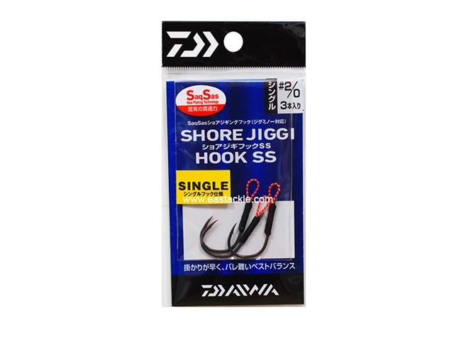 Daiwa - Shore Jiggi Hook - SS - S -#2/0 - Short Shank Single Assist Light Game Jigging Hook | Eastackle