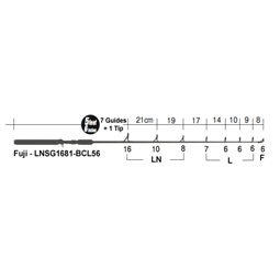 Fuji - T-LNSG1681-BCL56 - Bait Casting Guide Set (Titanium Frame) for 5’6” Bass Type Luring Blank