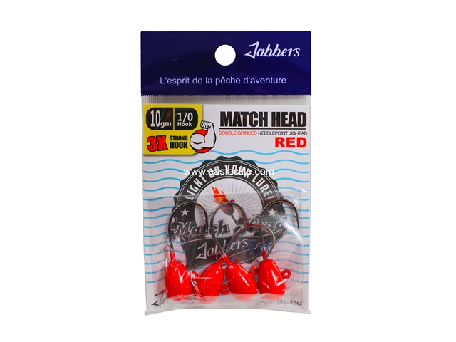 Jabbers - Match Head 10grams #1/0 - RED - Jigheads | Eastackle