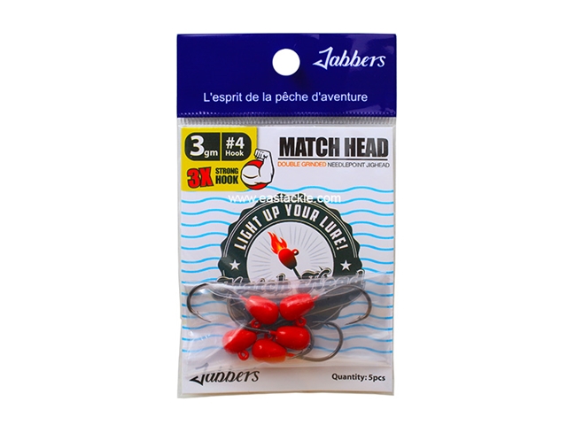 Jabbers - Match Head 3gram - RED - Jighead | Eastackle