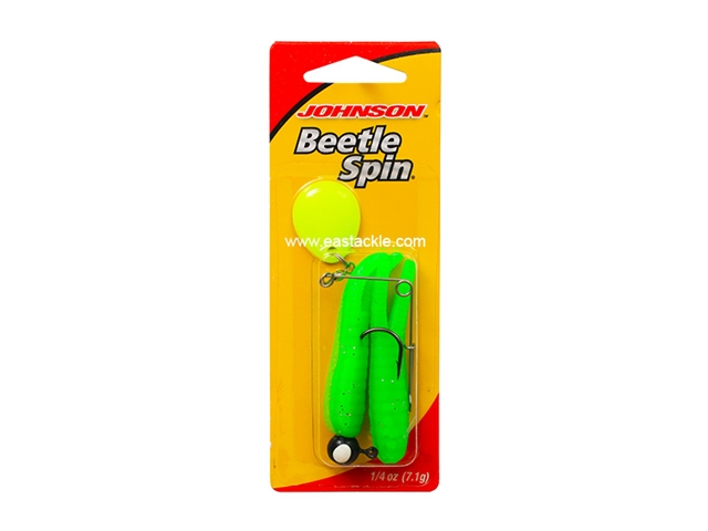 Johnson - Beetle Spin 1/4oz - GREEN CHART SPARKLE / CHART - Soft Plastic  Jerk Bait Spinner Bait, Fishing Lure
