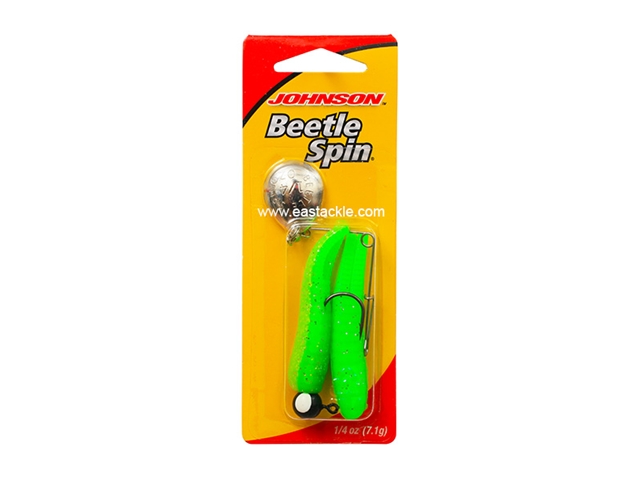 Johnson - Beetle Spin 1/4oz - GREEN CHART SPRINKLE / NICKEL - Soft Plastic Jerk Bait Spinner Bait | Eastackle