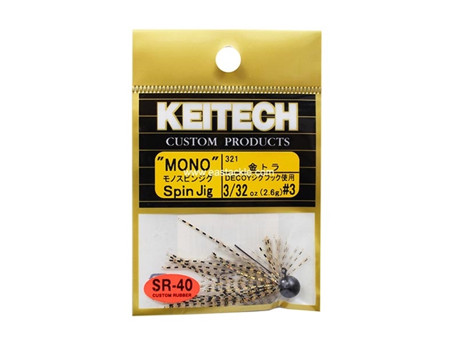 Keitech - Mono Spin Jig - GOLD TIGER 321 (3/32oz) - Tungsten Skirted Jig Head | Eastackle