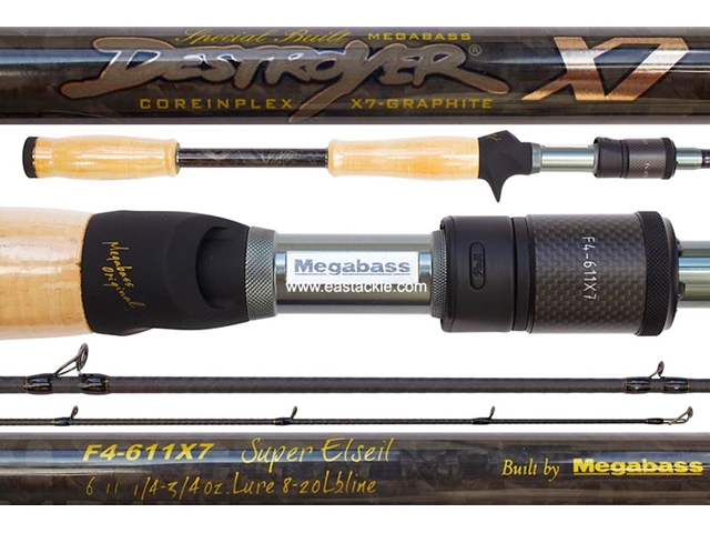 Megabass - Destroyer X7 - F4-611X7 - SUPER ELSEIL - Bait Casting Rod | Eastackle