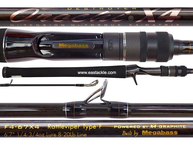 Megabass - Orochi X4 - F4-67X4 - RATTLEVIPER TYPE-F - Bait Casting Rod | Eastackle
