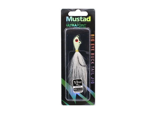 Mustad - Big Eye Bucktail Jig Head - 1/2oz - GLOW | Eastackle