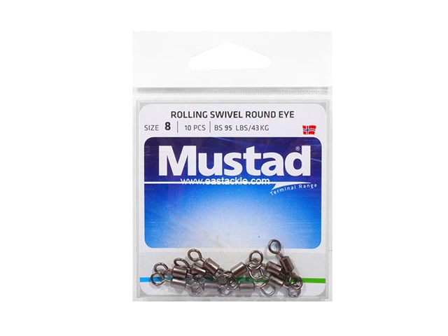 Mustad - Rolling Swivel Round Eye - #8 | Eastackle