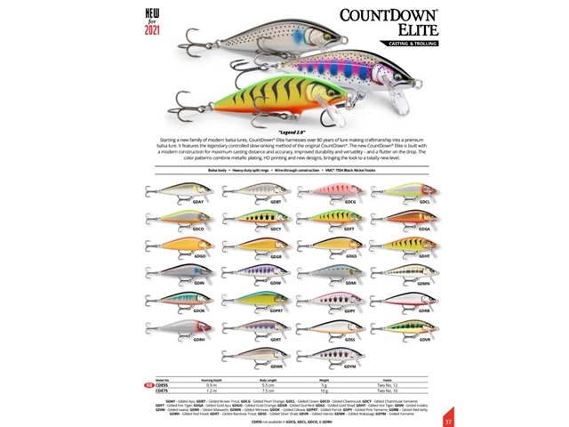 Rapala - Countdown Elite CDE55 - GILDED HOT TIGER - Sinking Minnow | Eastackle