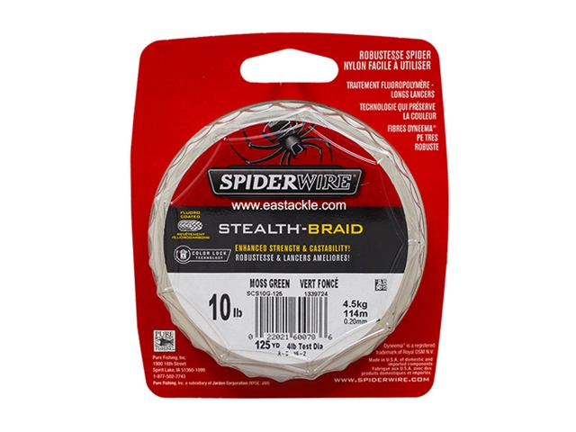 SpiderWire - Stealth-Braid 125yards - 10LB - Braid/PE Line | Eastackle