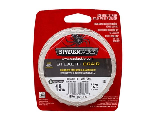 SpiderWire - Stealth-Braid 125yards - 15LB - Braid/PE Line | Eastackle