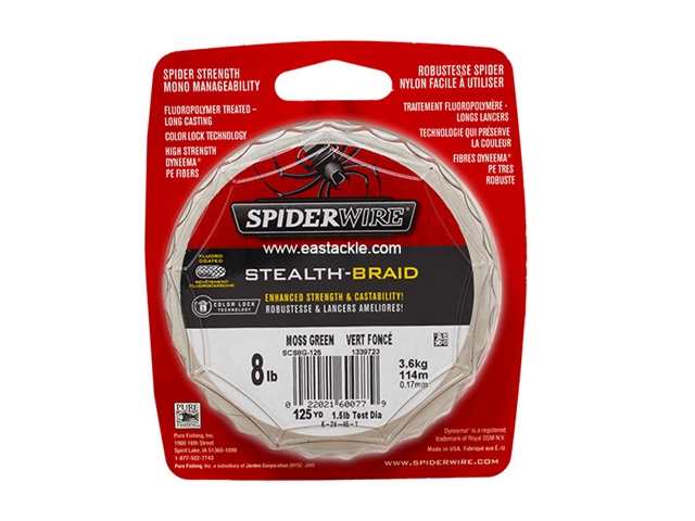 SpiderWire - Stealth-Braid 125yards - 8LB - Braid/PE Line | Eastackle