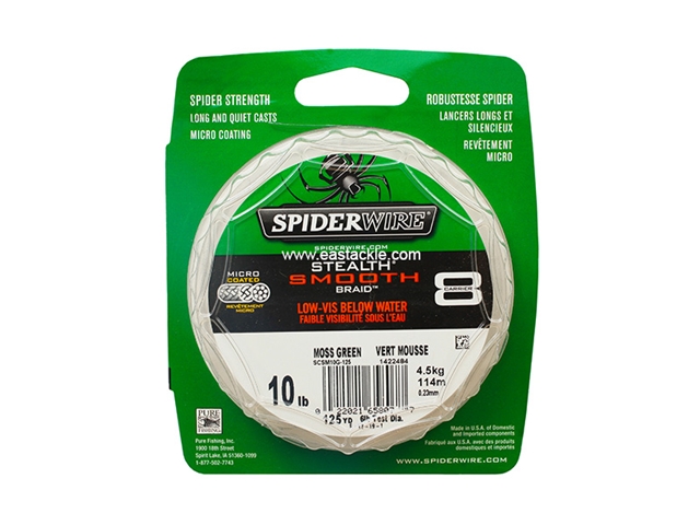 SpiderWire - Stealth Smooth 8 Carrier MOSS GREEN 125yards - 10LB - Braided/PE Line | Eastackle