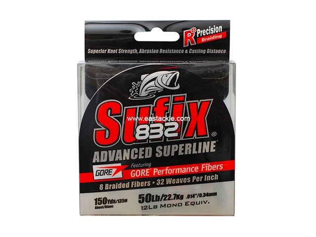 Sufix - 832 Advanced Superline 150yds - 50LB / GHOST - Braided/PE Line | Eastackle