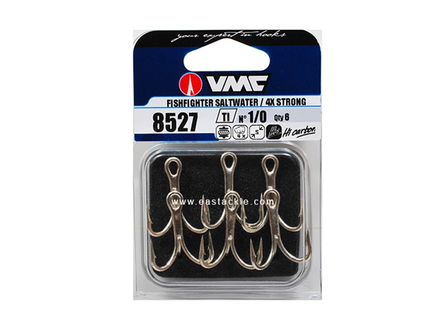 VMC - 8527TI Fishfighter Saltwater 4X Strong - #1/0 - Heavy Duty Trebles Hooks | Eastackle