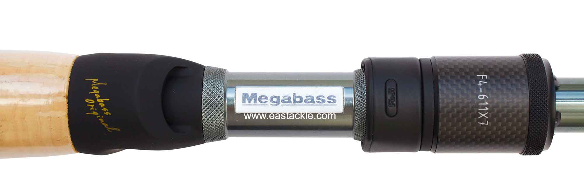 Megabass - Destroyer X7 - F4-611X7 - SUPER ELSEIL - Bait Casting Rod - Reel Seat Section (Top View)