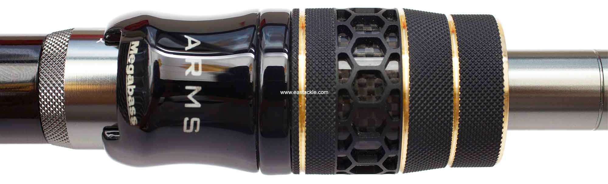 Megabass - Arms Super Leggera - Bait Casting Rods - Laser Cut Honeycomb Reel Seat Locking Nut Section