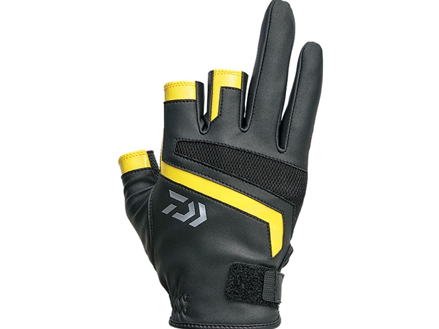 Daiwa - 2019 Light Grip 3 Finger Cut Gloves - DG-75009 - YELLOW - M Size | Eastackle