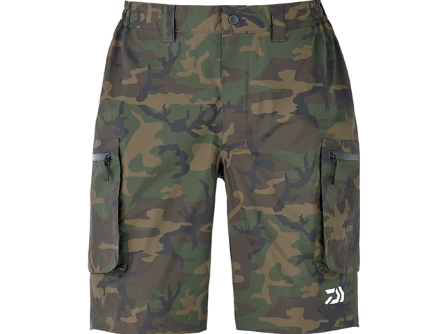 Daiwa - 2019 Water Repellent Dry Half Shorts - DR-51009P - GREEN CAMO - Men's M Size | Eastackle
