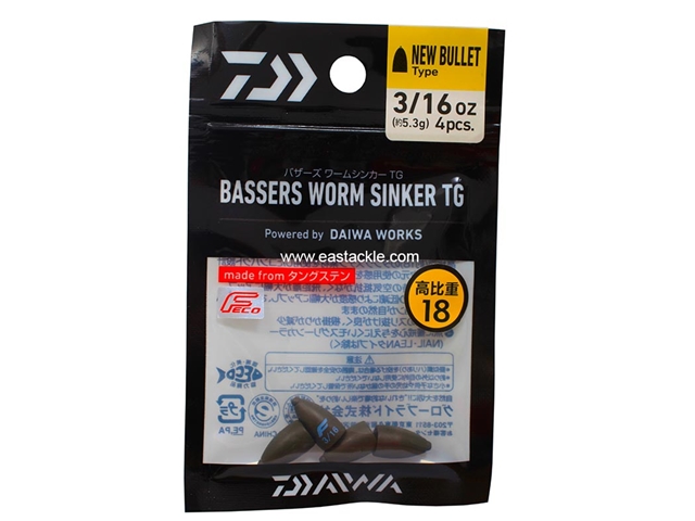 Daiwa - Bassers Worm Sinker TG New Bullet 5.3g - 3/16oz (4pcs) | Eastackle