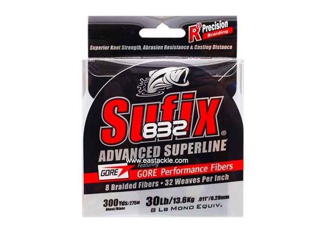 Sufix - 832 Advanced Superline 300yds - 30LB / GHOST - Braided/PE Line | Eastackle