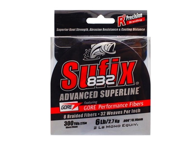 Sufix - 832 Advanced Superline 300yds - 6LB / GHOST - Braided/PE Line | Eastackle